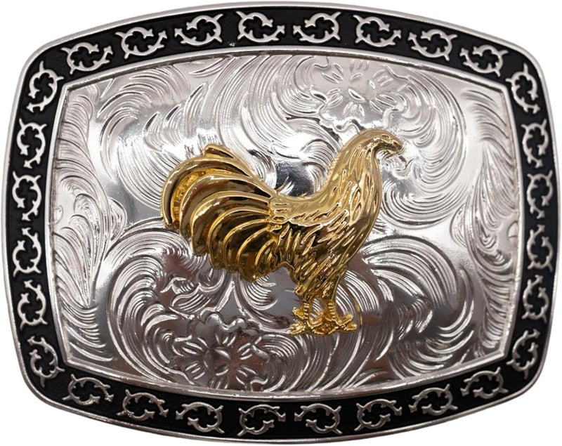 WMG Western Belt Buckles for men women - Rooster Belt Buckle - Rodeo Cowboy Belt Buckle - Fits Up to 2 Inch Belts - Image 1